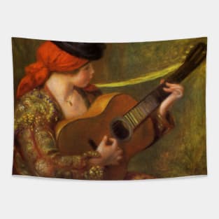 Young Spanish Woman with a Guitar by Pierre Renoir Tapestry