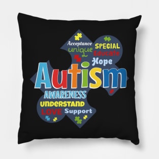 Puzzle Piece Autism Awareness Pillow