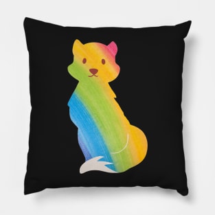 Rainbow fox pattern - Colourful Pillow
