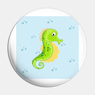 Ocean life - seahorse in the free ocean Pin