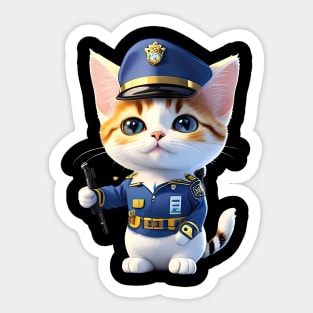 Cute Cats in Police Uniforms Paws of Justice Sticker for Sale by  TuckerLogan