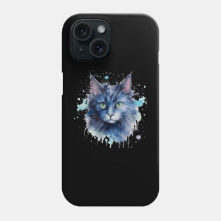 Watercolor cat art Phone Case