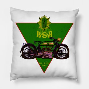 1925_bsa_E_770cc_Of_Motorcycling_Poetry Pillow