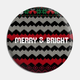 Merry and Bright ugly christmas sweater design Pin