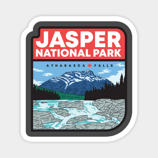 Jasper National Park - Athabasca Falls Magnet by Whimzy Arts