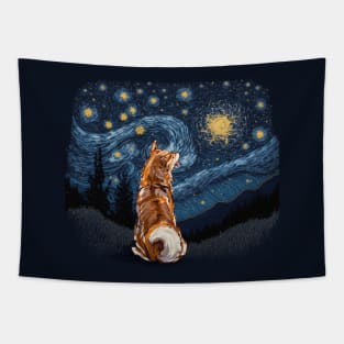 Cheems and the starry night Tapestry