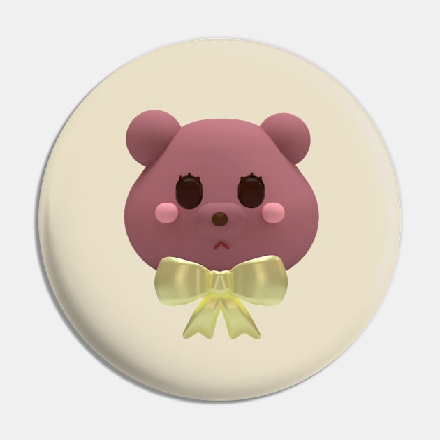 Kawaii Sad Bear Pin by GuchaGucha