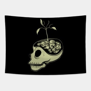 Cute Skulls Think Green Tapestry