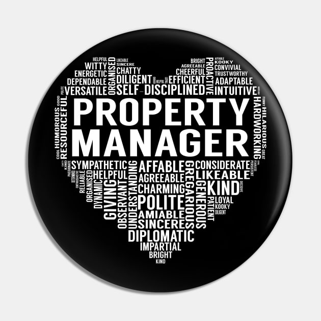 Property Manager Heart Pin by LotusTee