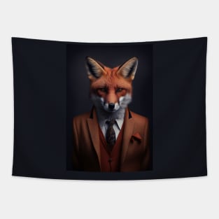 Adorable Fox In A Suit - Unique Wildlife Animal Print Art for Nature And Fashion Lovers Tapestry