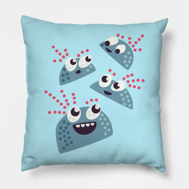 Kawaii Cute Candy Friends Pillow by Boriana Giormova