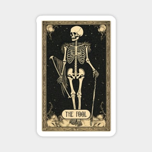 The Fool Skeleton Tarot Card Magnet