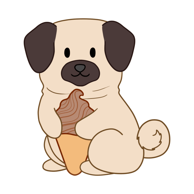 Chocolate Ice Cream Pug by BiscuitSnack