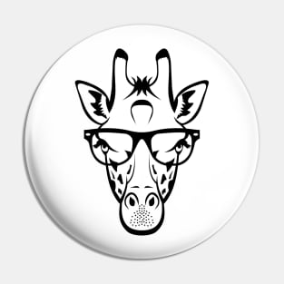 Giraffe Tallest Funny Animal With Trendy Glasses In Safari Pin