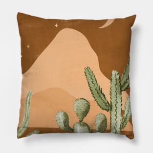 Watercolor Desert Landscape Night Pillow