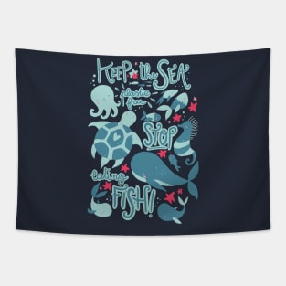 keep the sea plastic free Tapestry