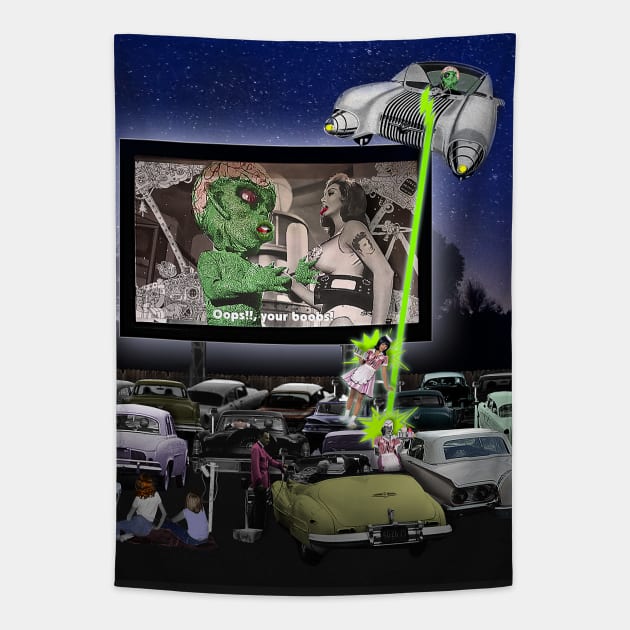 Oops!! Your Boobs! a.k.a. The Drive-In Cinema Tapestry by PrivateVices