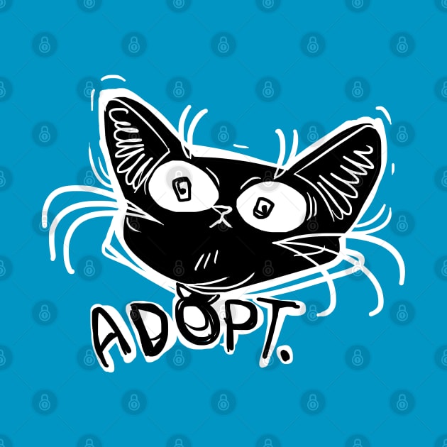 ADOPT funny black cat stare by Angsty-angst