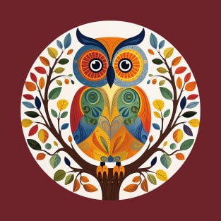 Folksy Owl in a Tree T-Shirt