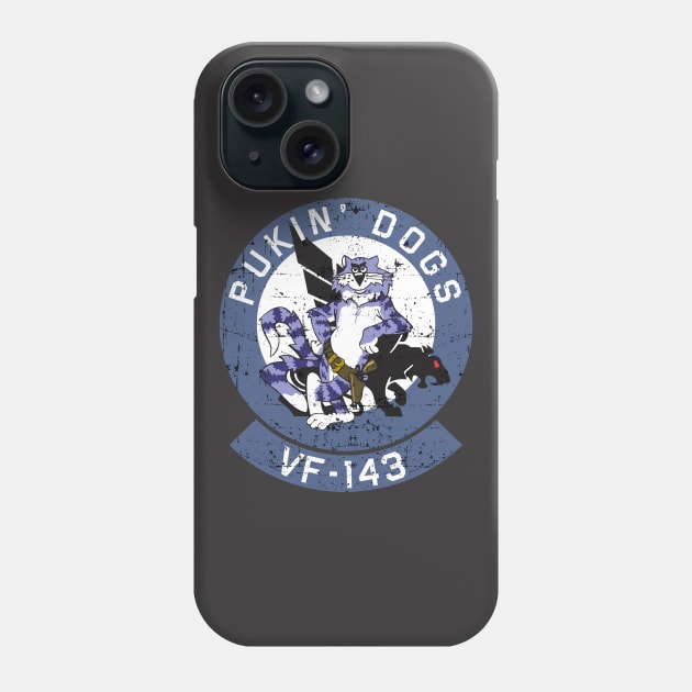 Grumman F-14 Tomcat - VF-143 Pukin' Dogs - Grunge Style Phone Case by TomcatGypsy