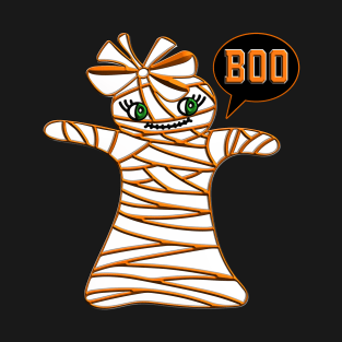 Cute mummy ghost girl kawaii ribbon boo 324 T-Shirt