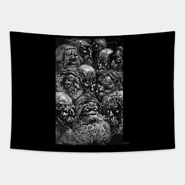 Spooky Faces Tapestry by ARZShopDesign