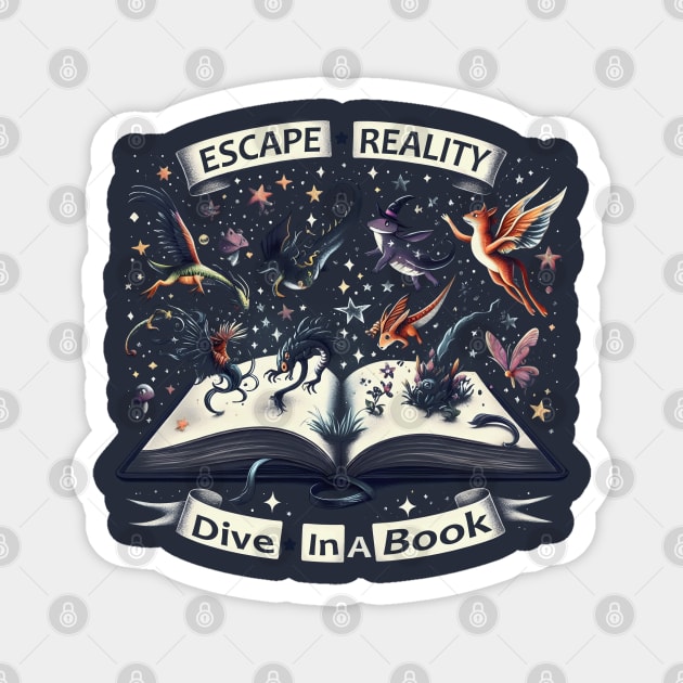 Escape Reality Dive In A Book Magnet by MakerMind8.2