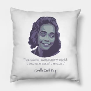 Coretta Scott King Portrait and Quote Pillow