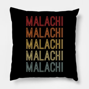 Malachi Name Vintage Retro Pattern Pillow