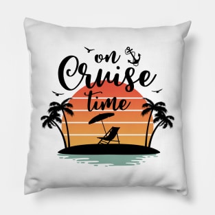 On Cruise Time Vacation Summer Pillow