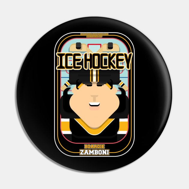 Ice Hockey Black and Yellow - Boardie Zamboni - Amy version Pin by Boxedspapercrafts