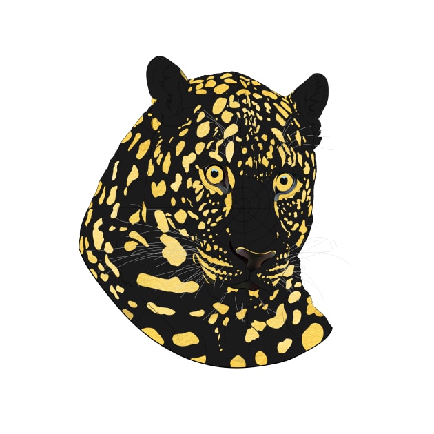 Black and Gold Leopard by Blacklightco