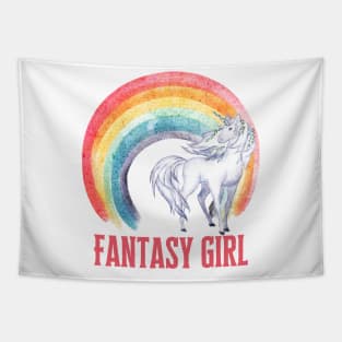 Unicorn Gift Fantasy Girl Rainbow Design Mythology Flirty Shirt Tapestry