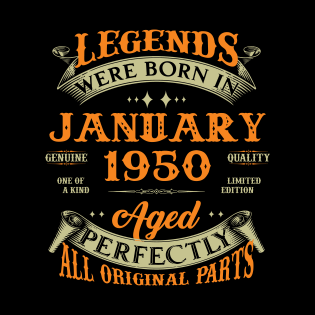 73rd Birthday Gift Legends Born In January 1950 73 Years Old by Schoenberger Willard