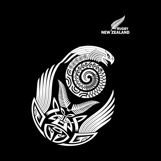 All Blacks Rugby New Zealand Maori Tattoo Bird by CGD