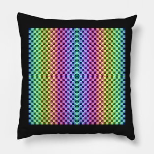 Psychedelic Pixel Grid Pillow