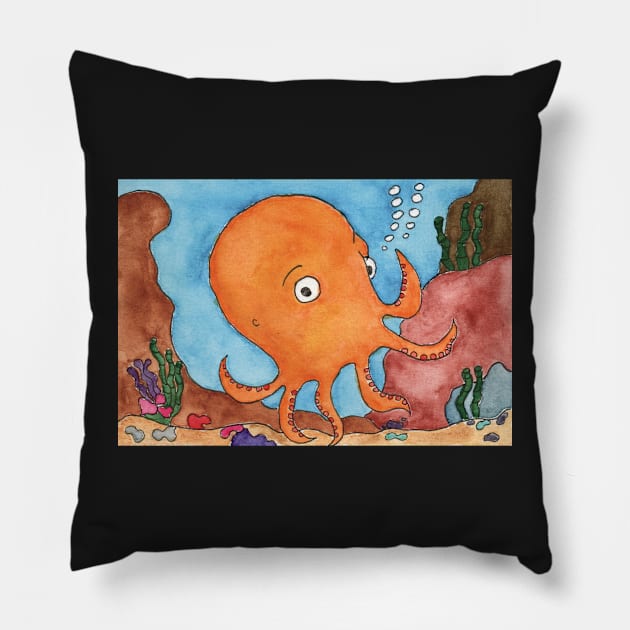 Omid the Octopus Pillow by Colzo Art