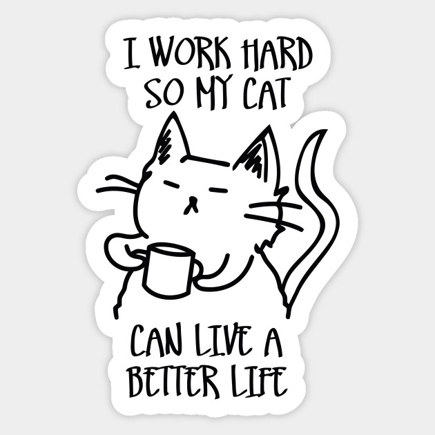 I Work Hard So My Cat Can Live A Better Life Funny Meme