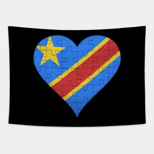 Congolese Jigsaw Puzzle Heart Design - Gift for Congolese With Democratic Republic Of Congo Roots Tapestry