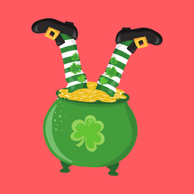 Saint Patrick's Day, Pot Of Gold, Leprechaun Legs by Jelena Dunčević