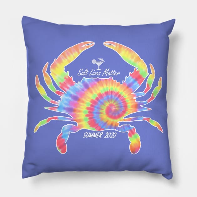 Tie Dye Crab Salt Lives Matter Social Distancing Summer 2020 Pillow by TeeCreations