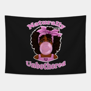 Bubble Gum Naturally Unbothered| Cute Black Girl Design Tapestry