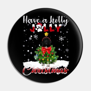 Have A Holly Jolly Christmas Newfoundland Dog Xmas Tree Pin