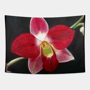 Blooming Red Orchid Tapestry