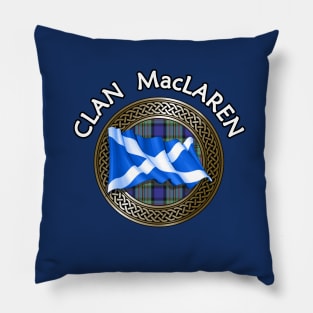 Clan MacLaren Crest & Tartan Knot Pillow