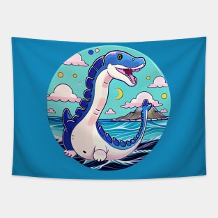 Mellowfin the Kawaii Plesiosaurus Tapestry