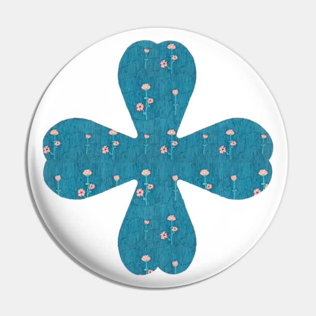 Turquoise Bloom Clover Pin by elliseh