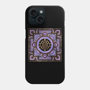 Golden Sri Yantra  / Sri Chakra in pastel lotus Phone Case