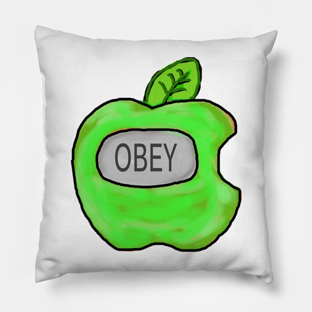 Green Apple Fruit Impostor Pillow by PlanetMonkey