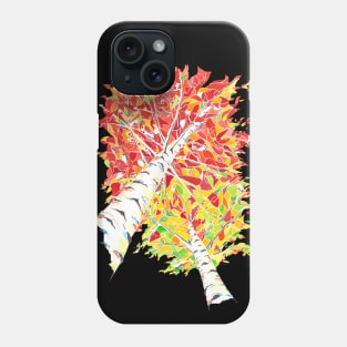 Dazzling fall colors on birch trees Phone Case